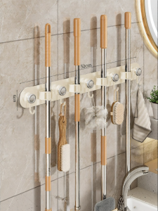 SHENFAN | Suction Wall Holder for Mops Brooms and Storage No Drill