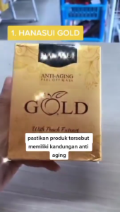 Hanasui Gold Peel Off Mask Sachet Masker Wajah Emas Angkat Kotoran Cerahkan & Glowingkan Kulit