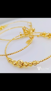 [VJ]Bangle ”Boba Adjustable” Adults/Kids 999.9 Gold Plated{Gelang Tangan Biji Sawi}