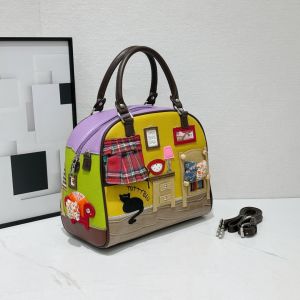 LETIFE | Retro Embroidery Boston Bag Handbag Crossbody Shoulder Multiuse