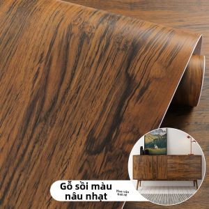 KEERMAN | Giấy Dán Tường Tự Dính Có Hoa Văn Gỗ Cổ Điển