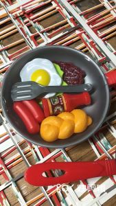 8PCS Kids Kitchen Toys Kids Kitchen Pretend Play Toys Cooking Simulation Toys Play Pot Steak Set Mainan