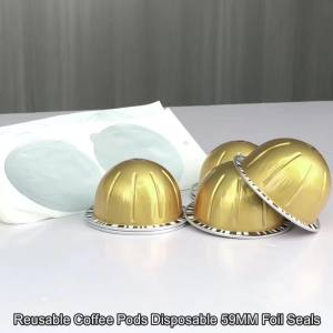 Reusable Coffee Capsule Compatible With Vertuoline And Vertuo Makers Capsules Pods Aluminum Foil Seals Refillable Coffee Pods