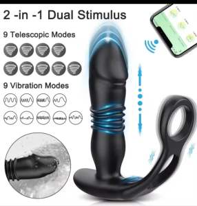 【READY STOCK】2 in 1 Butt Plug Vibrator for Man Prostate Massager Stimulation Remote Control 10 Vibrating Waterproof man toys Vibrating Butt Plug Vibrator Wireless Remote Sex Toys for Women Dildo Prostate Massager Men