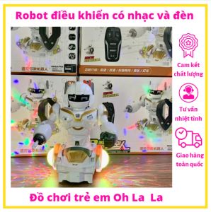 Kèm pin sạc - Đồ chơi cho bé Robot điều khiển từ xa có nhạc và đèn đẹp mắt chất liệu nhựa ABS an toàn cho bé