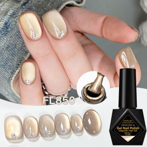 10ml Light Gold Cat Magnetic Gel Nail Polish Pink Ultra Shine Glitter Semi Permanant Soak Off UV LED Gel Varnish Nail Supplies