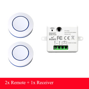 AXUS 433HMz Wireless Round Button Remote 110V 220V 240V Mini Receiver RF Safey Switch Module 2200W Fr Home LED Lamp Bulb