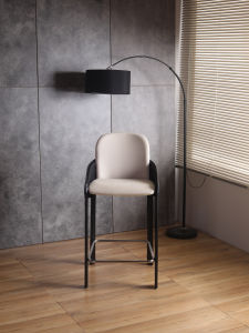 Modern Minimalist Designer High Chair Home Island Bar Stool Saddle Leather Dining Chair Counter Height Stool Customizable