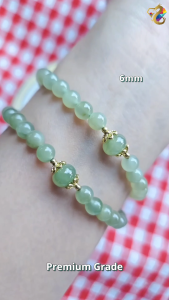 Premium Grade Icy Green Nephrite Jade Bracelet