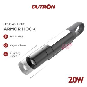Senter Armor Hook LED 20W Alumunium 5 Mode Cahaya Senter Dengan Magnet Dan Baterai Rechargeable Lithium 2200 mAh DUTRON 990L 20 Watt