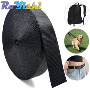 5 Yards 10-50mm Black Nylon Webbing Tape Backpack Strap Pet Collar Safety Belt Ribbon Band Bag Clothing DIY Sewing Accessories