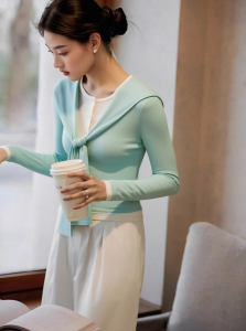 DANTING | Trendy Elegance Mature Blue Sweater 2026