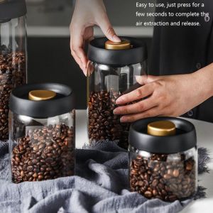 New Bean Coffee Storage Container Vacuum Seal Container Coffee Bean Storage Sealed Container KFSN01