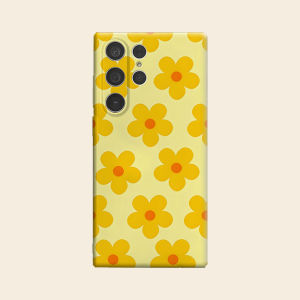 BILIBILI | Simple Yellow Daisy Texture Luxury Fashion Full Lens Protective Case for Samsung Galaxy S26 S25 S24 A56 A36 Plus Ultra