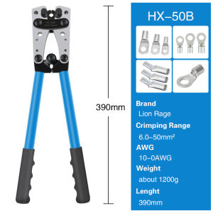 Crimping Pliers Tube Terminal Crimper Hex Crimp Tool Multitool Battery Cable Lug Cable Hand Tools HX-50B 6-50mm² AWG 10-0
