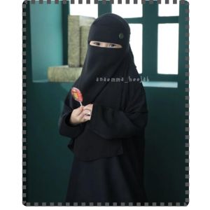 Niqob bandana kids premium cadar layer tali dua tanpa jahitan bawah mata