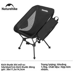 Ghế Cắm Trại Di Động Siêu Nhẹ Naturehike Chịu Tải Cao Thiết Kế Mặt Trăng Thấp Ổn Định Dễ Dàng Cất Giữ Ghế Du Lịch Câu Cá Ngoài Trời Với Khung Hợp Kim Nhôm