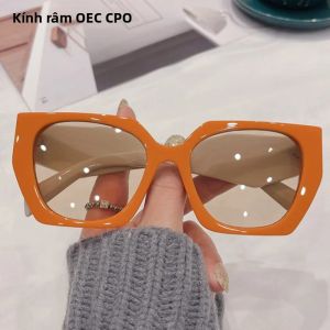 OEC CPO Kính Mát Vuông UV400 Vintage Sắc Thái Cam Punk Thời Trang Kính Mắt Nữ Retro Nữ Kính Chống Nắng