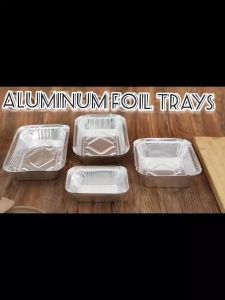 FORTRESS SQ204 Aluminum Foil Tray Lasagna Pan Food Disposable Aluminum Tray With Plastic Lid 1350ML 8x8x2 inches