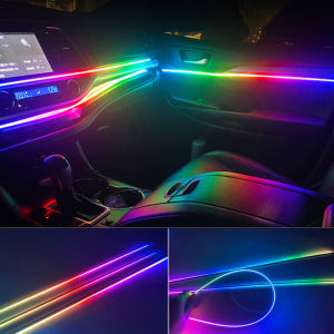 ✅Oprah Symphony Car Interior Ambient Lights 22 IN 1 LED Atmosphere Lights Ultra-thin Flow Running Acrylic Lamp Bar APP Control 64 colors 213 colors Decorative Fiber Optical Strip Interior RGB Styling Chassis Lights【Ready Stocks】