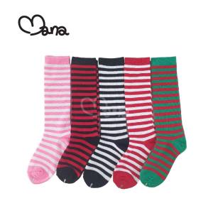 ถุงเท้ายาวลายทาง เด็กและผู้ใหญ่ ถุงเท้าแฟชั่นยาวใต้เข่า