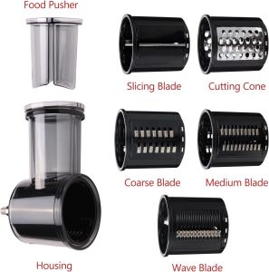 Slicer Shredder Attachment for KitchenAid Stand Mixer Cheese Grater Vegetable Slicer AttachmentSlicer Accessories 5 Blades