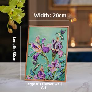 Vintage Iris Chinese Decorative Art Hanging Painting