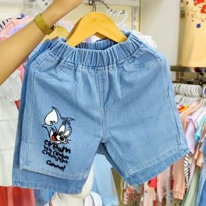 Soft Denim Korean Casual Boys Fashion Maong Short Embroided Dinosaur Design For kids Cute OOTD Pants 1-8 years old