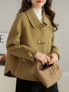 2024 Fall and Winter New Arrival Double-Sided Fleece Coat Womens Short K-style Loose Reversible Woolen Jacket Small Classy Woolen