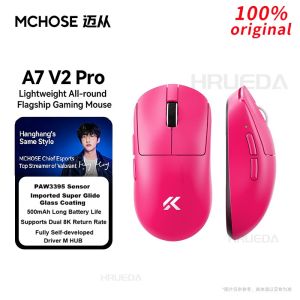 MCHOSE | MCHOSE A7 V2 Pro Ultra Wireless Gaming Mouse Tri-Mode E-sports Mouse PAW3395 Lightweight 42000DPI 8KHz 750IPS Ergonomics 500mAh
