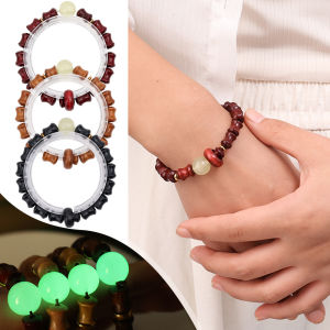Retro Sandalwood Bamboo Bracelet Jewelry Luminous Beads Chinese Style Bracelet