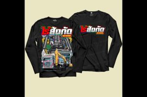 เสื้อยืด สกรีนลาย ไร้สังกัด สีดำแขนยาว K327 เนื้อผ้าCotton 100% นุ่มใส่สบาย เสื้อกลุ่ม เสื้อรถแม็คโคร 1 ราคา