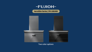 FUJIOH - 895mm L-Shaped Cooker Hood with Oil Repellent Fan (Black/Gray) | FR-LW2490 V