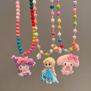 Dây Chuyền Hạt Nhựa Hoạt Hình Công Chúa Cho Bé Gái Dây Chuyền Elsa Và Kuroko Mặt Dây Chuyền Cho Bé Gái Phụ Kiện Thời Trang Trẻ Em
