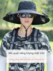 Mũ Chống Nắng Đi Câu Cá Mùa Hè Có Quạt Sạc Năng Lượng Mặt Trời Mũ Leo Núi Ngoài Trời Cho Nam Và Nữ Mũ Che Nắng Cỡ Lớn
