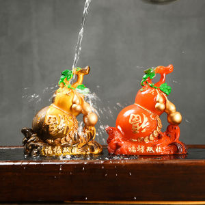 Colorful Gourd Tea Pet Wealth Attracting Ornamental Object Tea Table Tea Tray Tea Playing Thing Premium Small Item Retro Style