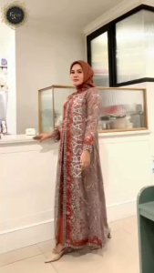Gamis Kondangan Tile Shangrilla – Full Bordir Eksklusif Furing Satin Velvet Gamis Glamour & Elegan