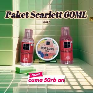Scarlett Body Lotion 60ML Sepaket 3in1 | Perawatan Tubuh | Handbody | Shower Scrub | Body Scrub