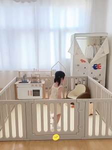 Playpark Playpen for Baby 4th Gen Transparent Version Plastic Assembly Safe Stable Anti-Slip Support