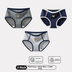 Soft Comfort Long Crotch British Style Plaid Teen Girl Triangle Underwear