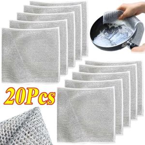 20Pcs Kitchen Magic Dish Washing Cloths Rags / Double Layer Non-Scratch Wire Dishcloth