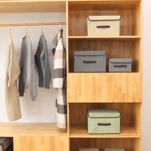 Foldable non-woven fabric dust-proof tape cover fabric storage box and dust-proof large capacity home clothing storage box