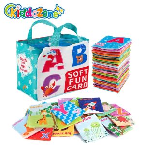 Kiddozone vải em bé bộ sách THẺ FLASH Với 26 Tiếng Anh Bảng chữ cái chữ cái Học Tập Ngôn Ngữ Đầu Tiên Vải Cuốn Sách Yên Tĩnh Mềm Sách Động Vật Bộ thẻ Có Thể được Rửa sạch Quà Tặng Cho Trẻ Sơ Sinh