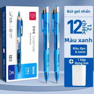 deli | Bút Viết Trơn Mượt Có Thể Nhấn 0.5mm Màu Xanh