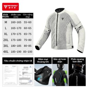 MOTOWOLF | Áo Mô Tô Hơi Thở Mùa Hè