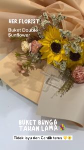 HER.FLORIST 2PCS Soap & Dried Flower Bouquet/Buket Bunga Sabun Matahari & Bunga Kering