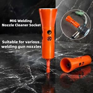 MIG Welding Nozzle Cleaner Attachment Power Drill Drive Spatter Removal Socket Tool for MIG MAG Torch Nozzle Cleaning Brush