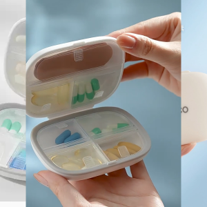 ECOCO Medicine Organizer - Kotak Obat Portable Kotak Obat Traveling Penyimpanan Obat Tempat Obat Wadah Obat Travel Case Medicine