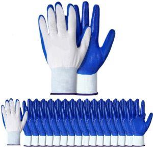 4/12/20PCS นิไตรล์เคลือบความปลอดภัยและถุงมือทำงานระบายอากาศได้ดีถุงมือทำสวนสำหรับสุภาพสตรีสวนสนามหญ้าลานกลางแจ้งถุงมือ