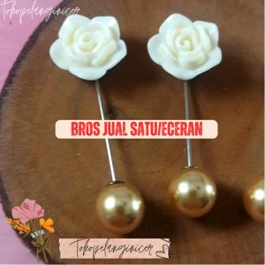Bros TUSPIN JILBAB BROS BAJU PIN ROSE MUTIARA -BROS Pin PITA AKSESORIS FASHION WANITA